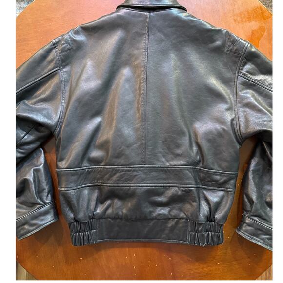 Vintage Mens Lined Wilsons Leather Black Bomber Removable Liner Distressed - Picture 14 of 15